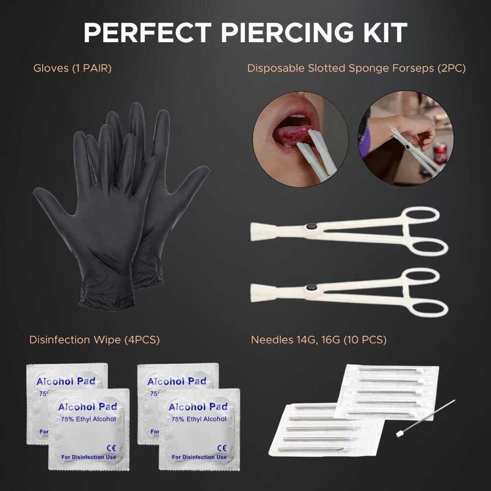 156PC Body Piercing Kit Stainless Steel Jewelry Navel Septum Ear Body - Picture 2 of 7